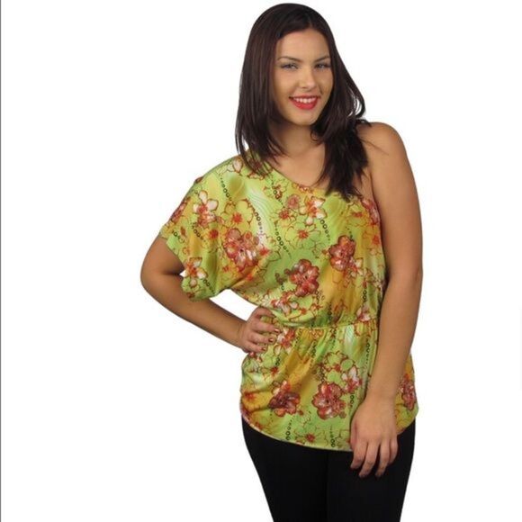 One Sleeve Off The Shoulder Top - Picture 1 of 4